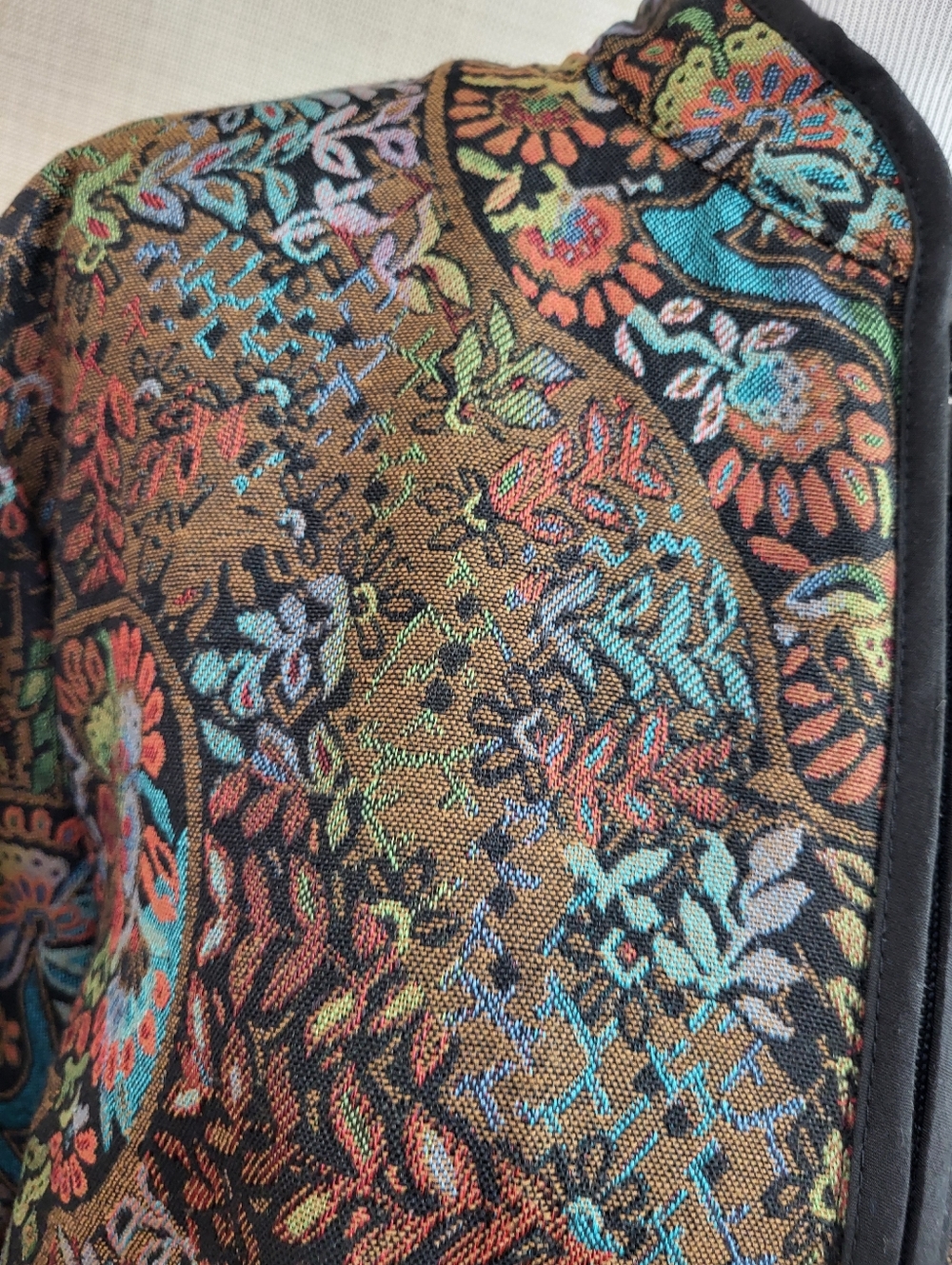 BonWorth Paisley Floral Tapestry Jacket Full Zip Women’s Vtg Size Medium Boho - Picture 5 of 11